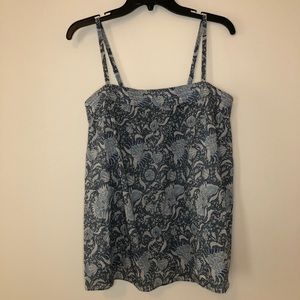 Vince Floral Spaghetti Strap Top